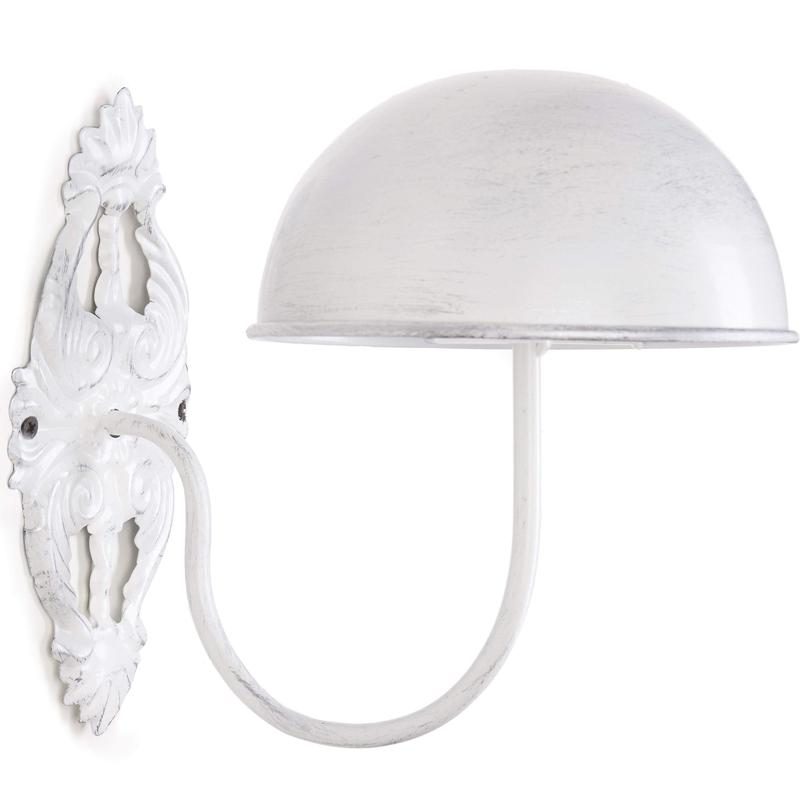 MyGift Hat Display Wall Mount,Set of 2 Wall-Mounted Black Metal Hat & Wig Display Racks (White)
